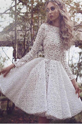 Fabulous Lace Long Sleeves Short Prom Dresses, Homecoming Dress
